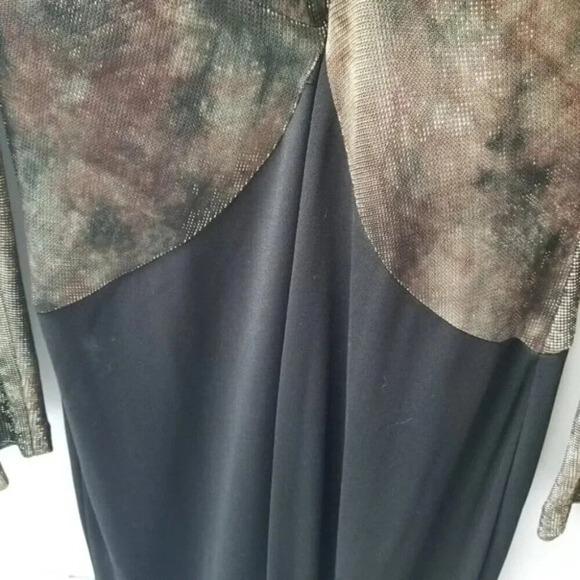 Joseph Ribkoff Couture Metallic Shimmer Black Evening Gown Dress 12 - Picture 10 of 16